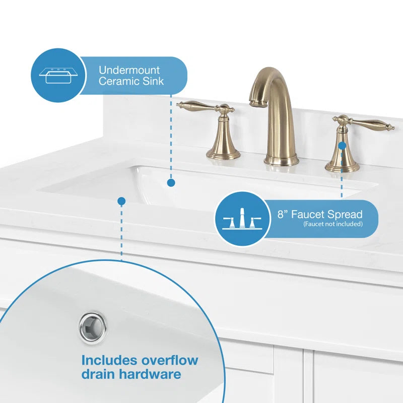 Burdick 42 In Single Off Centered Sink Bathroom Vanity