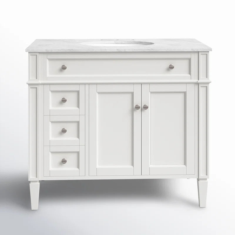 Rivers 40'' Single Bathroom Vanity with Carrara Marble Top