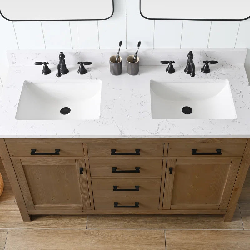 Ajiya 54" Double Bathroom Vanity Set