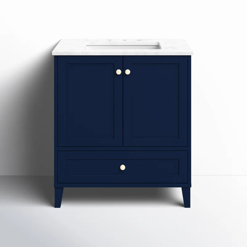 Selma 30'' Single Bathroom Vanity with Engineered Marble Top