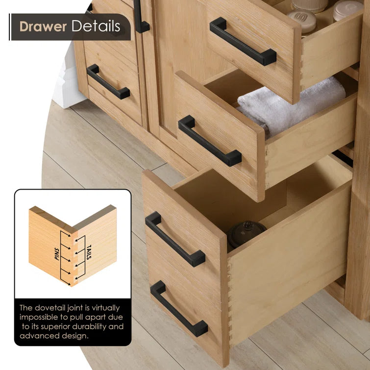 Gavino 60'' Double Bathroom Vanity with Engineered Stone Top