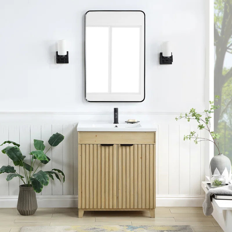 Dansfield 29.9'' Free Standing Single Bathroom Vanity with Ceramic Top