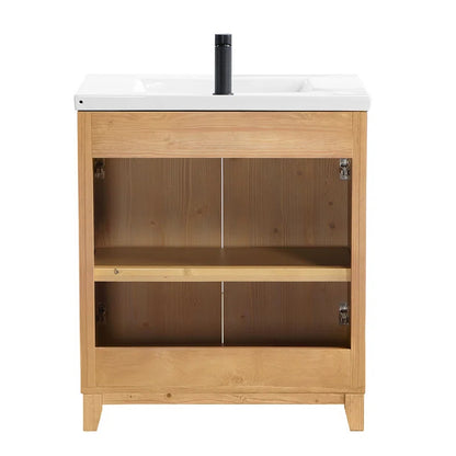 Dansfield 29.9'' Free Standing Single Bathroom Vanity with Ceramic Top