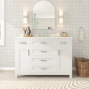 Freitas 48'' Solid Wood Single Bathroom Vanity with 1.5'' Quartz Top