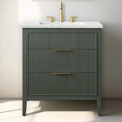 Bilroy Egremt 30'' Single Bathroom Vanity with Engineered Stone Top