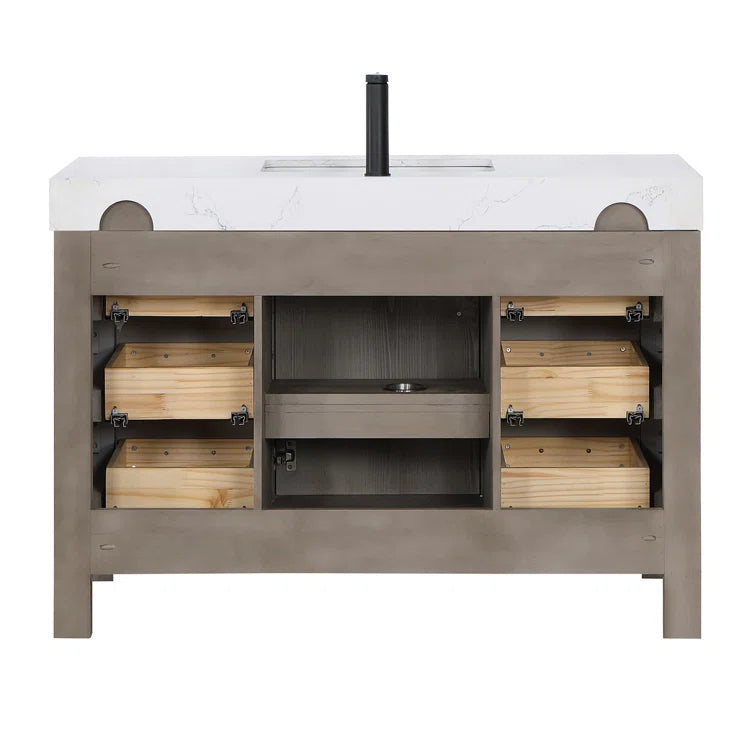 Ambree 48'' Single Bathroom Vanity with Composite Stone Top