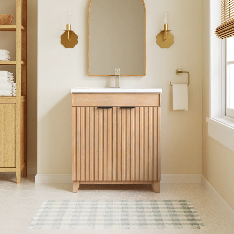 Dansfield 29.9'' Free Standing Single Bathroom Vanity with Ceramic Top