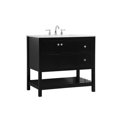 Krish 36'' Single Bathroom Vanity with Engineered Marble Top
