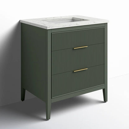 Bilroy Egremt 30'' Single Bathroom Vanity with Engineered Stone Top