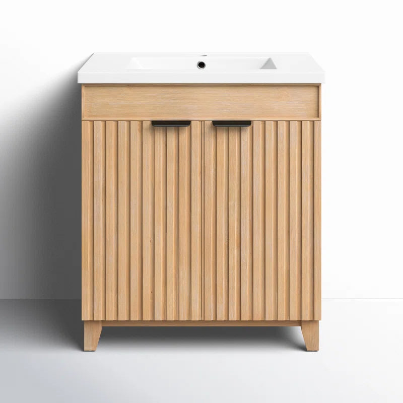 Dansfield 29.9'' Free Standing Single Bathroom Vanity with Ceramic Top