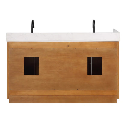 Gavino 60'' Double Bathroom Vanity with Engineered Stone Top