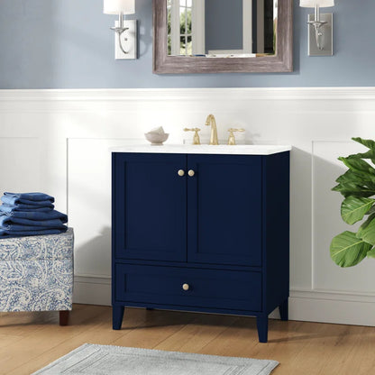 Selma 30'' Single Bathroom Vanity with Engineered Marble Top