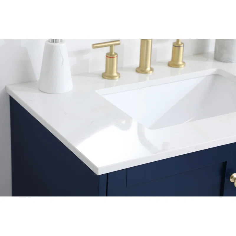 Selma 30'' Single Bathroom Vanity with Engineered Marble Top
