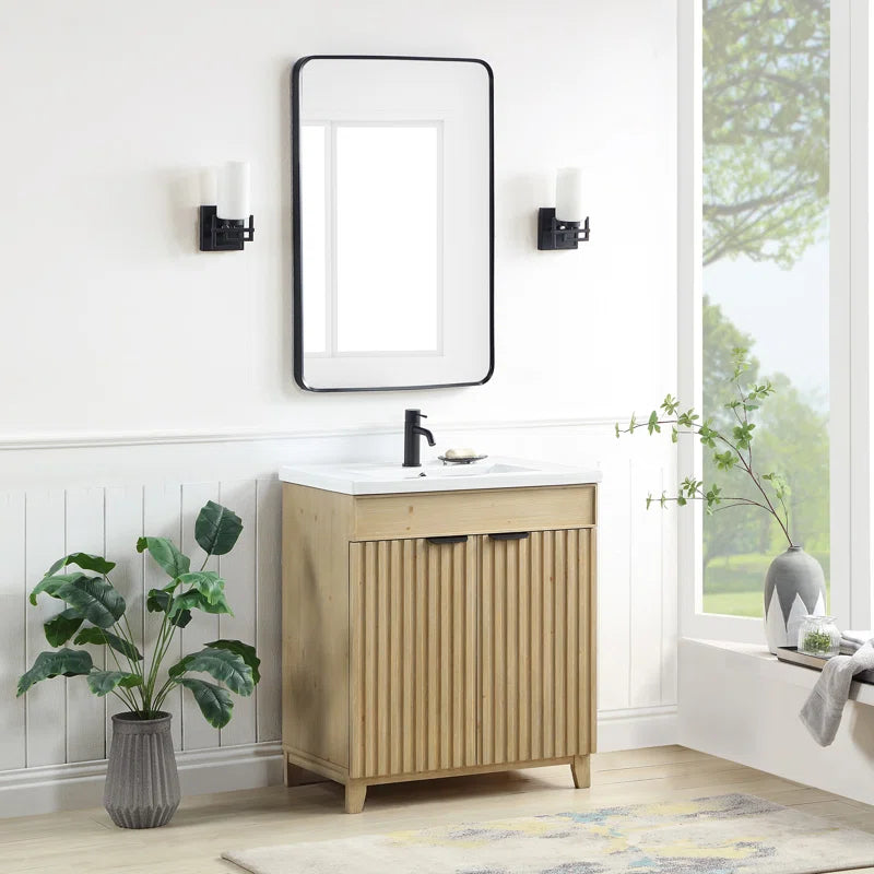 Dansfield 29.9'' Free Standing Single Bathroom Vanity with Ceramic Top