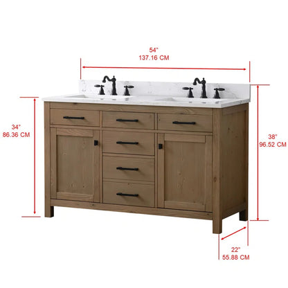 Ajiya 54" Double Bathroom Vanity Set
