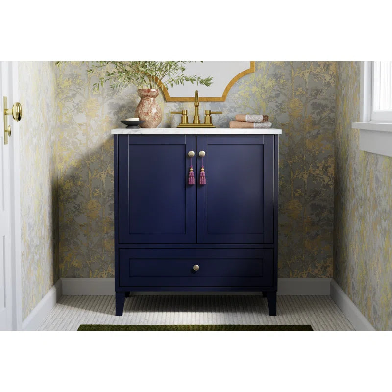 Selma 30'' Single Bathroom Vanity with Engineered Marble Top