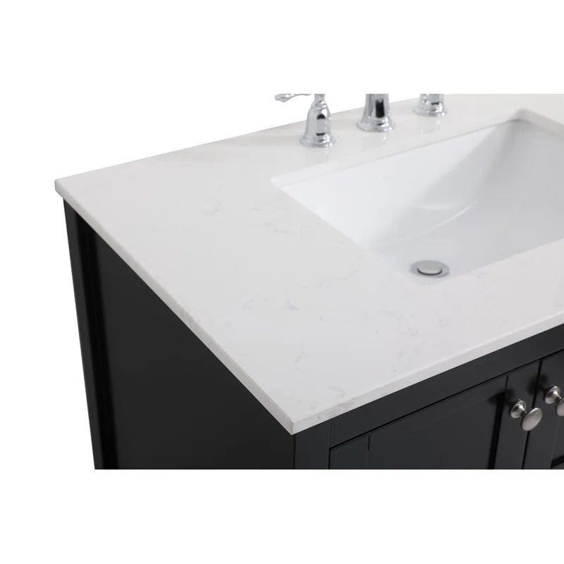 Krish 36'' Single Bathroom Vanity with Engineered Marble Top