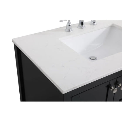 Krish 36'' Single Bathroom Vanity with Engineered Marble Top