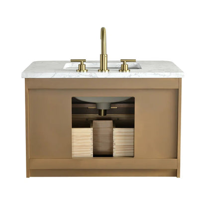 Liljan 30'' Wall-Mounted Single Bathroom Vanity with Engineered Stone Top