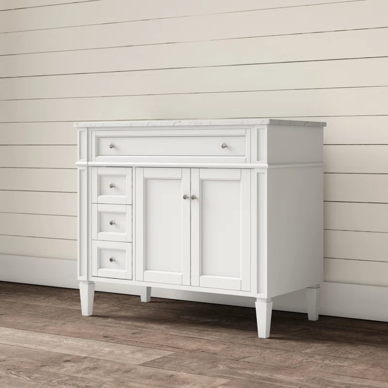 Rivers 40'' Single Bathroom Vanity with Carrara Marble Top