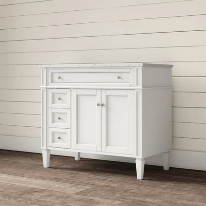 Rivers 40'' Single Bathroom Vanity with Carrara Marble Top