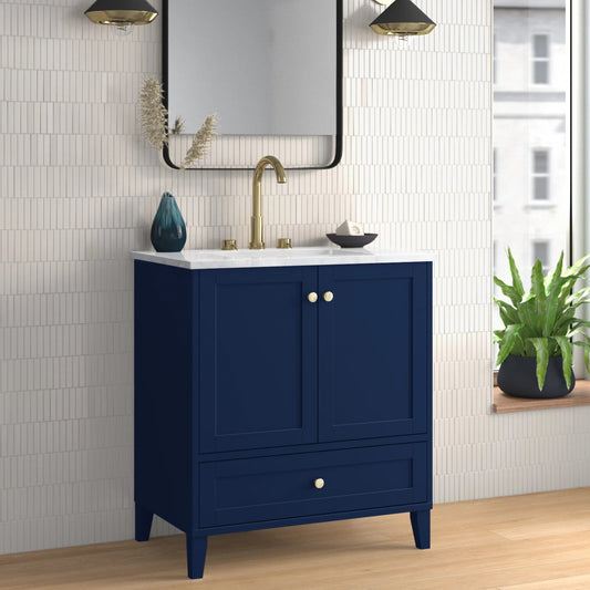 Selma 30'' Single Bathroom Vanity with Engineered Marble Top