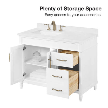 Burdick 42 In Single Off Centered Sink Bathroom Vanity