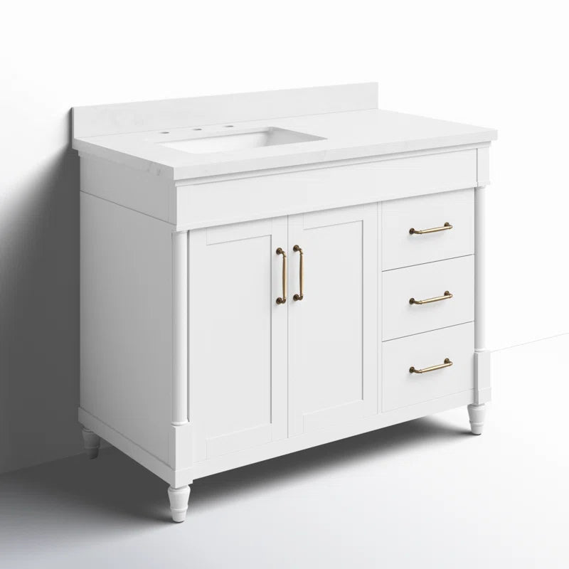 Burdick 42 In Single Off Centered Sink Bathroom Vanity