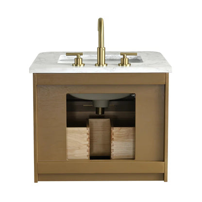 Liljan 24'' Wall-Mounted Single Bathroom Vanity with Engineered Stone Top