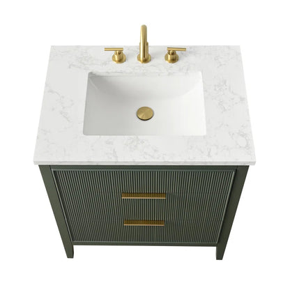 Bilroy Egremt 30'' Single Bathroom Vanity with Engineered Stone Top