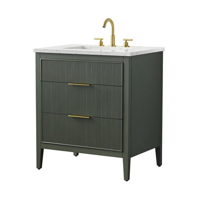 Bilroy Egremt 30'' Single Bathroom Vanity with Engineered Stone Top