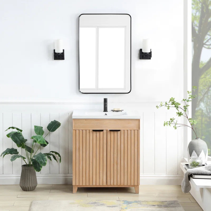 Dansfield 29.9'' Free Standing Single Bathroom Vanity with Ceramic Top