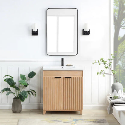 Dansfield 29.9'' Free Standing Single Bathroom Vanity with Ceramic Top